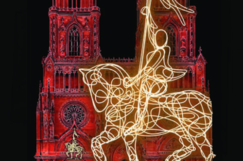 2024 Mon dessin « D&rsquo;un seul trait-Jeanne d’Arc » sélectionné pour le spectacle son et lumière ORLÉANS